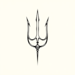 Continuous Line Trident Tattoo