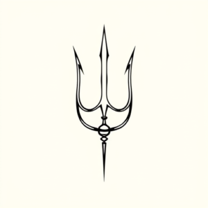 Continuous Line Trident Tattoo