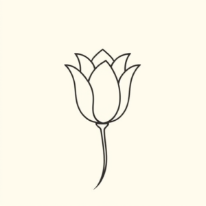 Continuous Line Tulip Tattoo