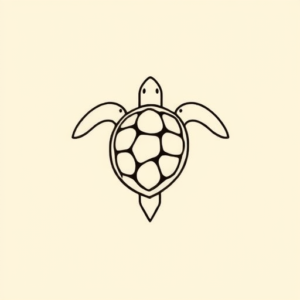Continuous Line Turtle Tattoo