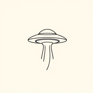 Continuous Line Ufo Tattoo