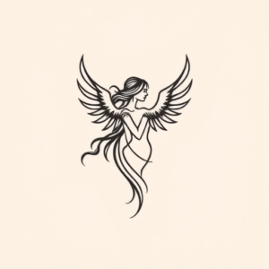 Continuous Line Valkyrie Tattoo