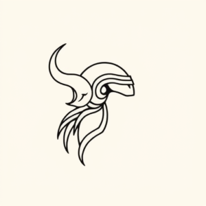 Continuous Line Viking Tattoo