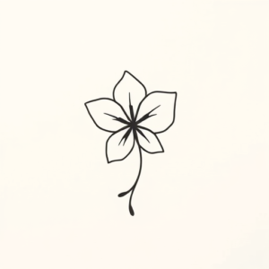 Continuous Line Violet Tattoo