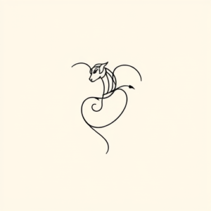 Continuous Line Virgo Tattoo