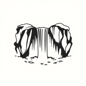 Continuous Line Waterfall Tattoo
