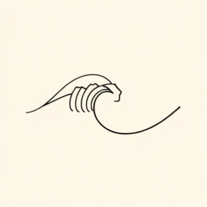 Continuous Line Wave Tattoo