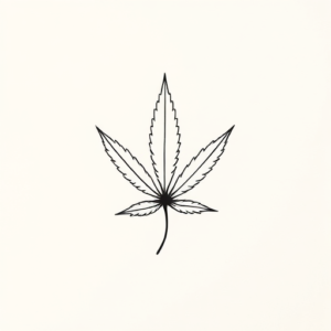 Continuous Line Weed Tattoo
