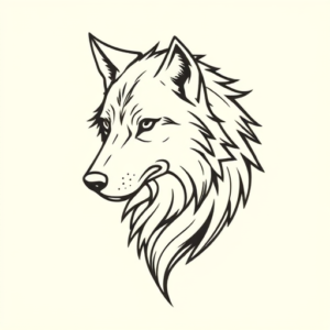 Continuous Line Werewolf Tattoo