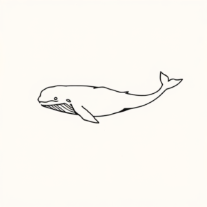 Continuous Line Whale Tattoo