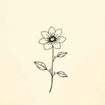 Continuous Line Wildflower Tattoo