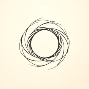 Continuous Line Wormhole Tattoo