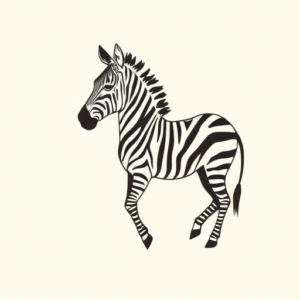 Continuous Line Zebra Tattoo