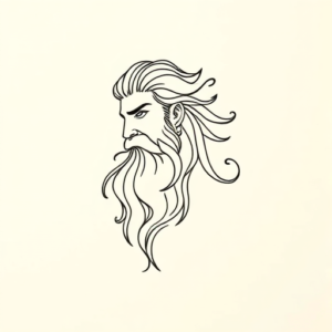 Continuous Line Zeus Tattoo