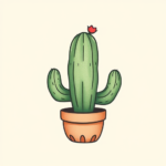 Cute Cactus Tattoo