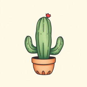 Cute Cactus Tattoo