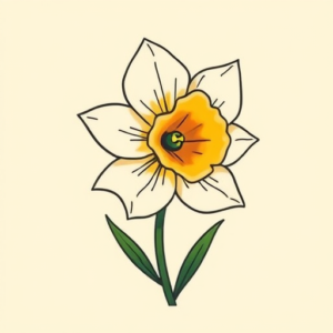 Cute Daffodil Tattoo
