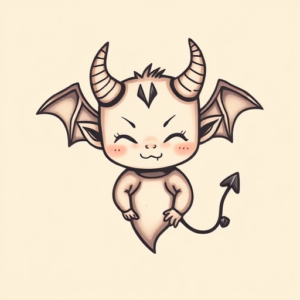 Cute Demon Tattoo