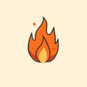 Cute Fire Tattoo