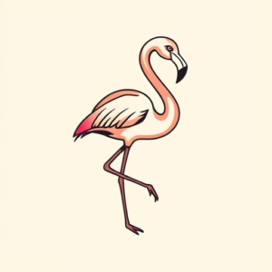 Cute Flamingo Tattoo