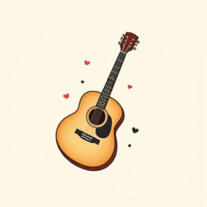 Cute Guitar Tattoo