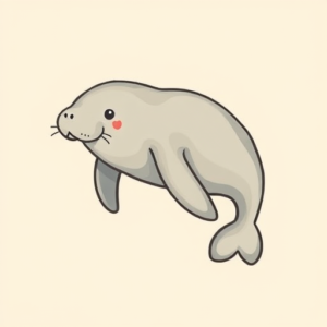 Cute Manatee Tattoo