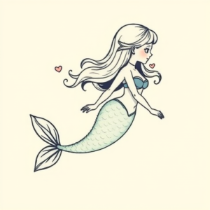Cute Mermaid Tattoo