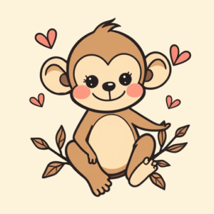 Cute Monkey Tattoo