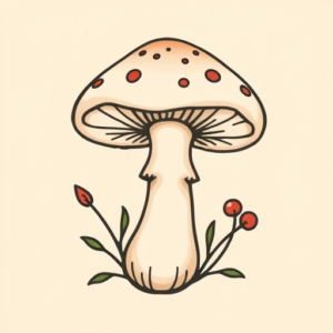 Cute Mushroom Tattoo
