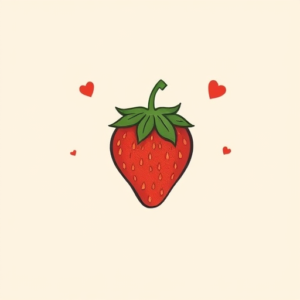 Cute Strawberry Tattoo