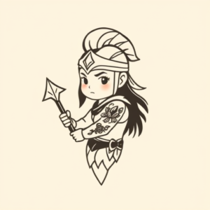 Cute Warrior Tattoo