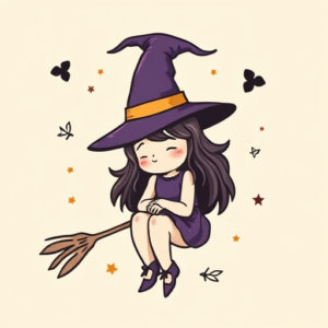 Cute Witch Tattoo