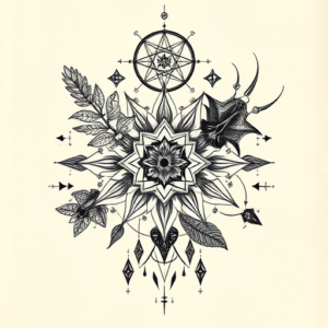 Cyber Sigilism Botanical Tattoo