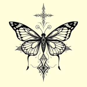 Cyber Sigilism Butterfly Tattoo