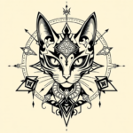 Cyber Sigilism Cat Tattoo
