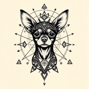 Cyber Sigilism Chihuahua Tattoo