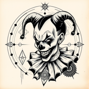 Cyber Sigilism Clown Tattoo