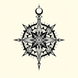 Cyber Sigilism Compass Tattoo