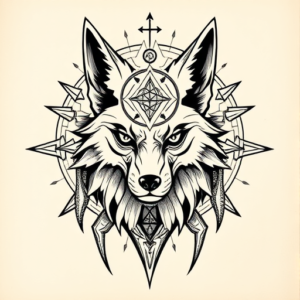 Cyber Sigilism Coyote Tattoo