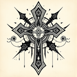 Cyber Sigilism Cross Tattoo