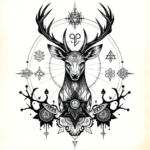 Cyber Sigilism Deer Tattoo