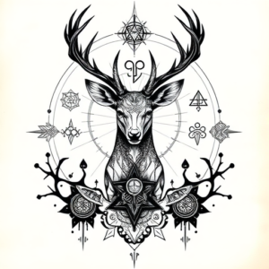Cyber Sigilism Deer Tattoo