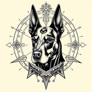Cyber Sigilism Doberman Tattoo