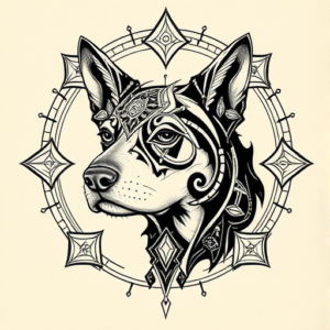 Cyber Sigilism Dog Tattoo