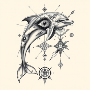 Cyber Sigilism Dolphin Tattoo