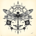 Cyber Sigilism Dragonfly Tattoo