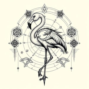 Cyber Sigilism Flamingo Tattoo