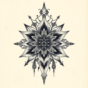 Cyber Sigilism Flower Tattoo