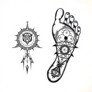 Cyber Sigilism Footprint Tattoo