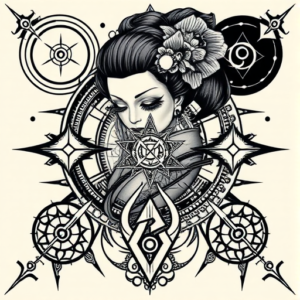 Cyber Sigilism Geisha Tattoo